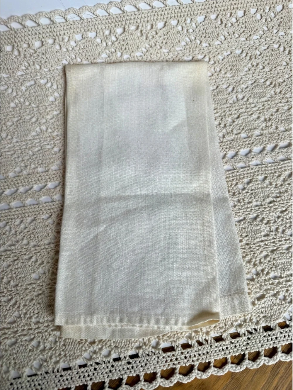Vintage Embroidered Linen Guest Towels HIS & HERS Set of 2 Blue Green